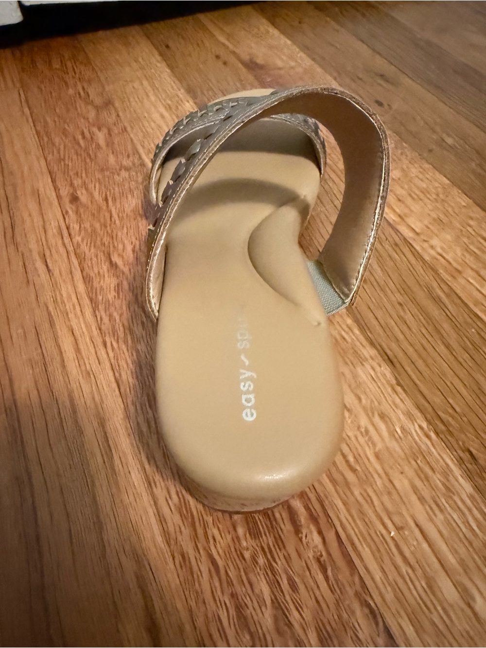 Easy Spirit Metallic Woven Double-Strap Wedge Sandals - gold - Picture 5 of 8